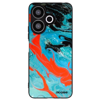 Picasee silikonowe czarne etui na Xiaomi Redmi 13 4G - Blue Magma