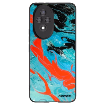 Picasee silikonowe czarne etui na Honor 200 Pro 5G - Blue Magma