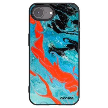 Picasee silikonowe czarne etui na Apple iPhone 16e - Blue Magma