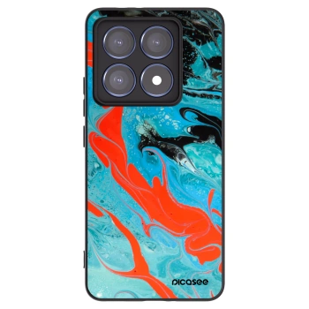 Picasee silikonowe czarne etui na Xiaomi 14T Pro - Blue Magma