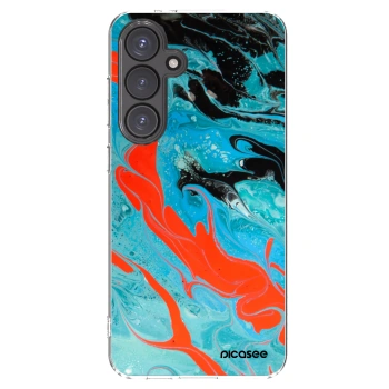Picasee silikonowe przeźroczyste etui na Samsung Galaxy S24 FE S721B - Blue Magma