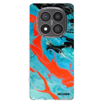 Picasee silikonowe przeźroczyste etui na Xiaomi Redmi Note 14 Pro+ 5G - Blue Magma