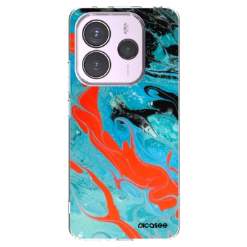 Picasee silikonowe przeźroczyste etui na Xiaomi Redmi Note 14 5G - Blue Magma