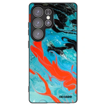 Picasee silikonowe czarne etui na Samsung Galaxy S25 Ultra 5G - Blue Magma