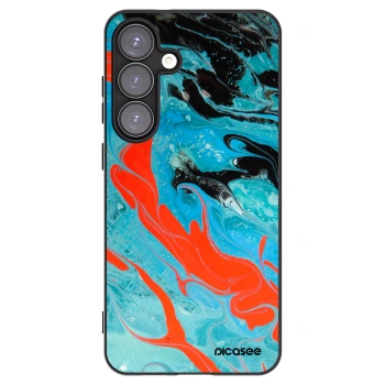 Picasee silikonowe czarne etui na Samsung Galaxy S25+ 5G - Blue Magma