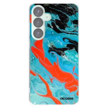 Picasee silikonowe przeźroczyste etui na Samsung Galaxy S25+ 5G - Blue Magma