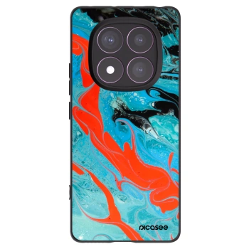 Picasee silikonowe czarne etui na Xiaomi Redmi Note 14 Pro 4G - Blue Magma