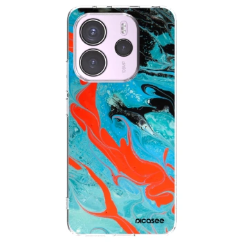 Picasee silikonowe przeźroczyste etui na Xiaomi Redmi Note 14 4G - Blue Magma