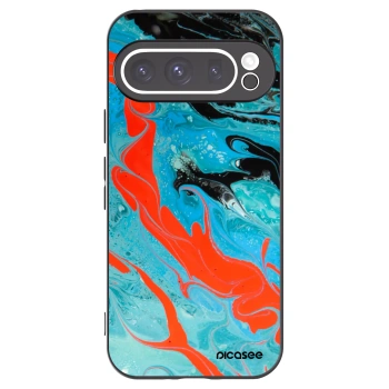 Picasee silikonowe czarne etui na Google Pixel 9 Pro - Blue Magma