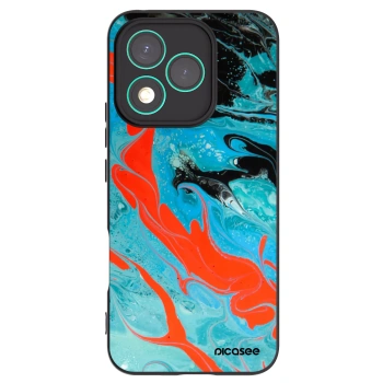 Picasee silikonowe czarne etui na Honor 400 Lite 5G - Blue Magma