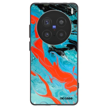 Picasee silikonowe czarne etui na Vivo X200 Pro - Blue Magma