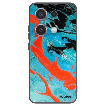 Picasee silikonowe czarne etui na Xiaomi Redmi Note 14S - Blue Magma