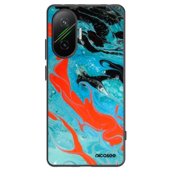 Picasee silikonowe czarne etui na Xiaomi Poco F7 5G - Blue Magma