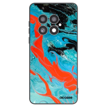 Picasee silikonowe czarne etui na OnePlus 13 5G - Blue Magma