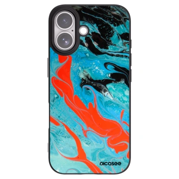 Picasee silikonowe czarne etui na Apple iPhone 17 - Blue Magma
