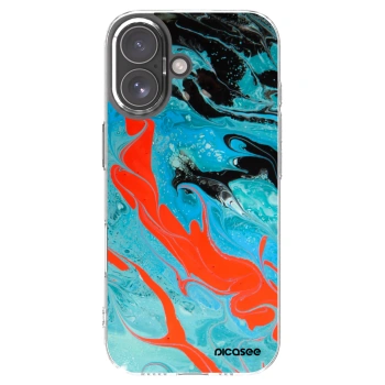 Picasee silikonowe przeźroczyste etui na Apple iPhone 17 - Blue Magma