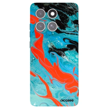 Picasee silikonowe czarne etui na Motorola Edge 60 Pro - Blue Magma