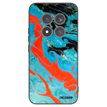 Picasee silikonowe czarne etui na Xiaomi Redmi Note 15 Pro+ - Blue Magma