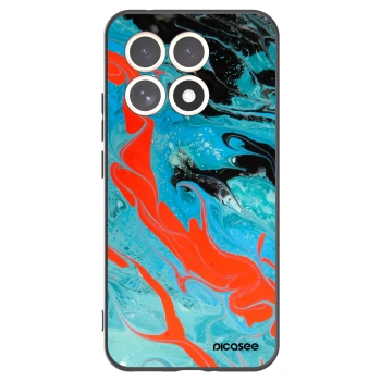 Picasee silikonowe czarne etui na Xiaomi 15T - Blue Magma