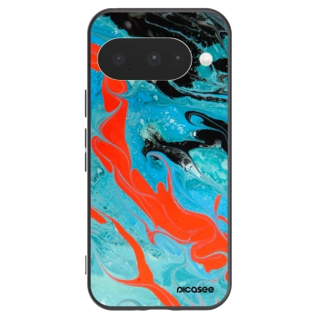 Picasee silikonowe czarne etui na Google Pixel 10 - Blue Magma