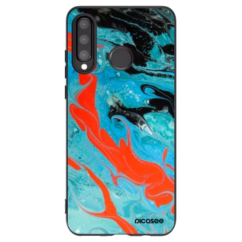 Picasee silikonowe czarne etui na Huawei P30 Lite - Blue Magma