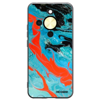 Picasee silikonowe czarne etui na Honor Magic8 Lite 5G - Blue Magma