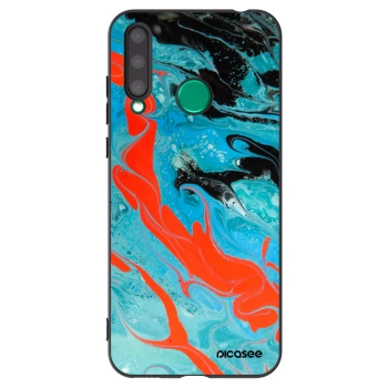 Picasee silikonowe czarne etui na Honor 20 Lite - Blue Magma