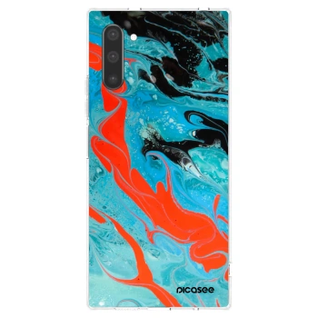 Picasee silikonowe przeźroczyste etui na Samsung Galaxy Note 10 N970F - Blue Magma