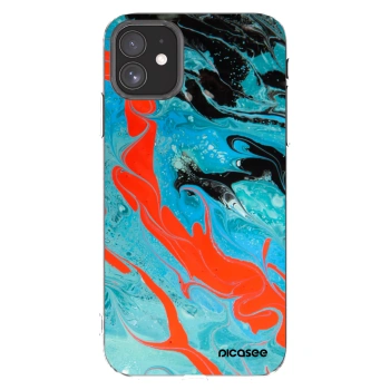 Picasee silikonowe przeźroczyste etui na Apple iPhone 11 - Blue Magma