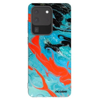 Picasee silikonowe przeźroczyste etui na Samsung Galaxy S20 Ultra 5G G988F - Blue Magma