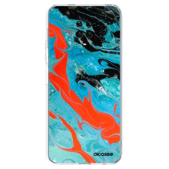 Picasee silikonowe przeźroczyste etui na Xiaomi Redmi Note 9 Pro - Blue Magma