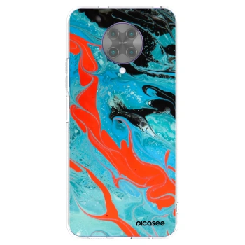 Picasee silikonowe przeźroczyste etui na Xiaomi Poco F2 Pro - Blue Magma
