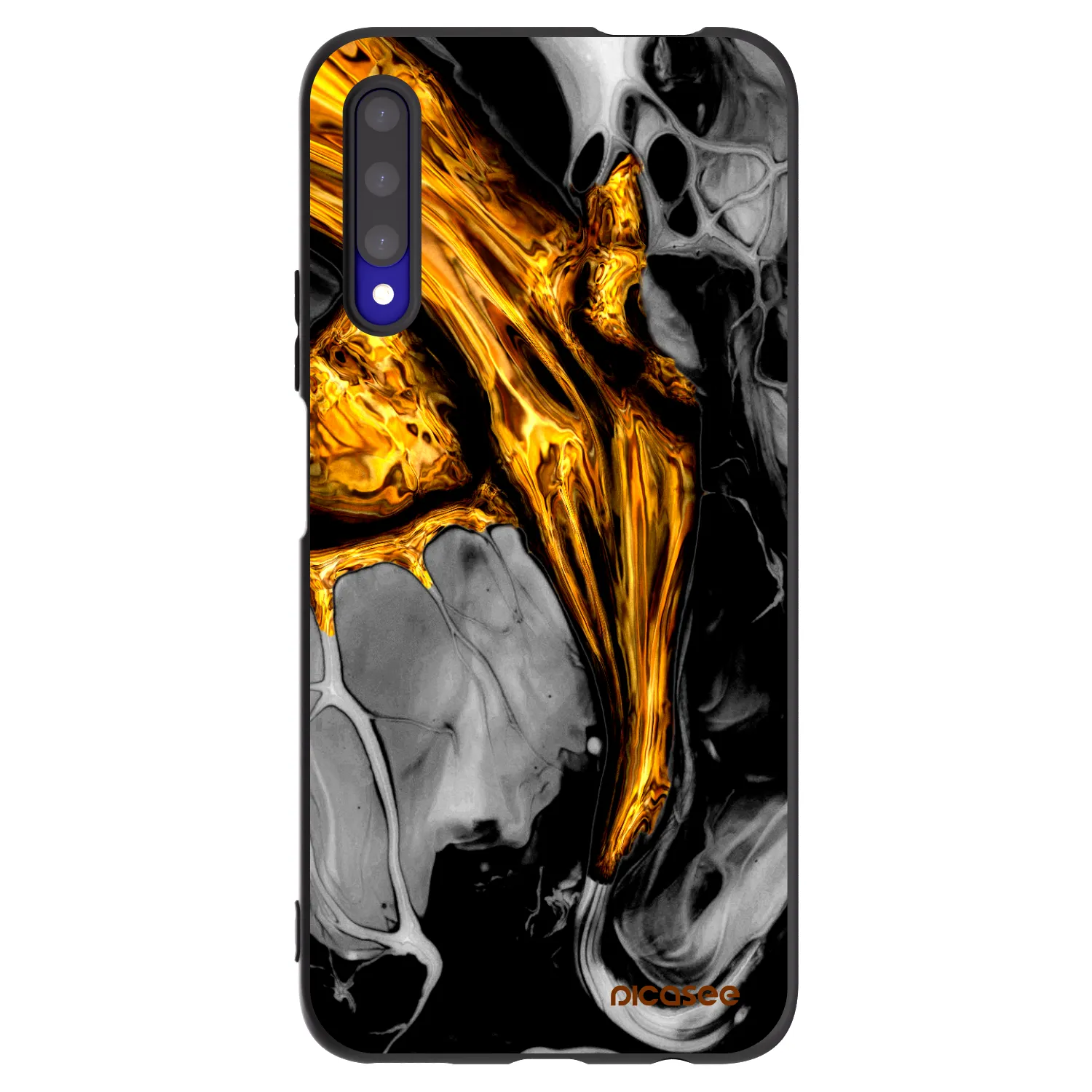 Picasee silikonowe czarne etui na Honor 9X Pro - Black Gold
