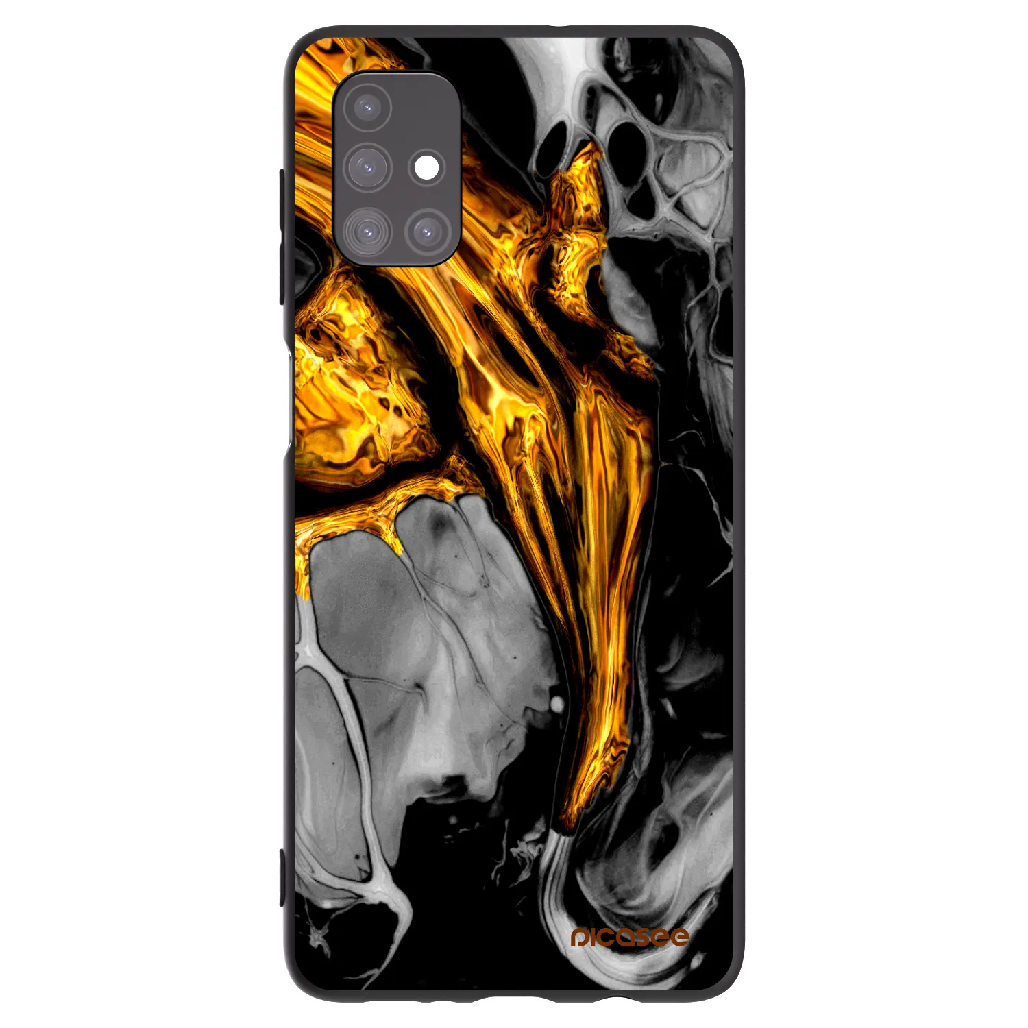 Picasee silikonowe czarne etui na Samsung Galaxy M51 M515F - Black Gold