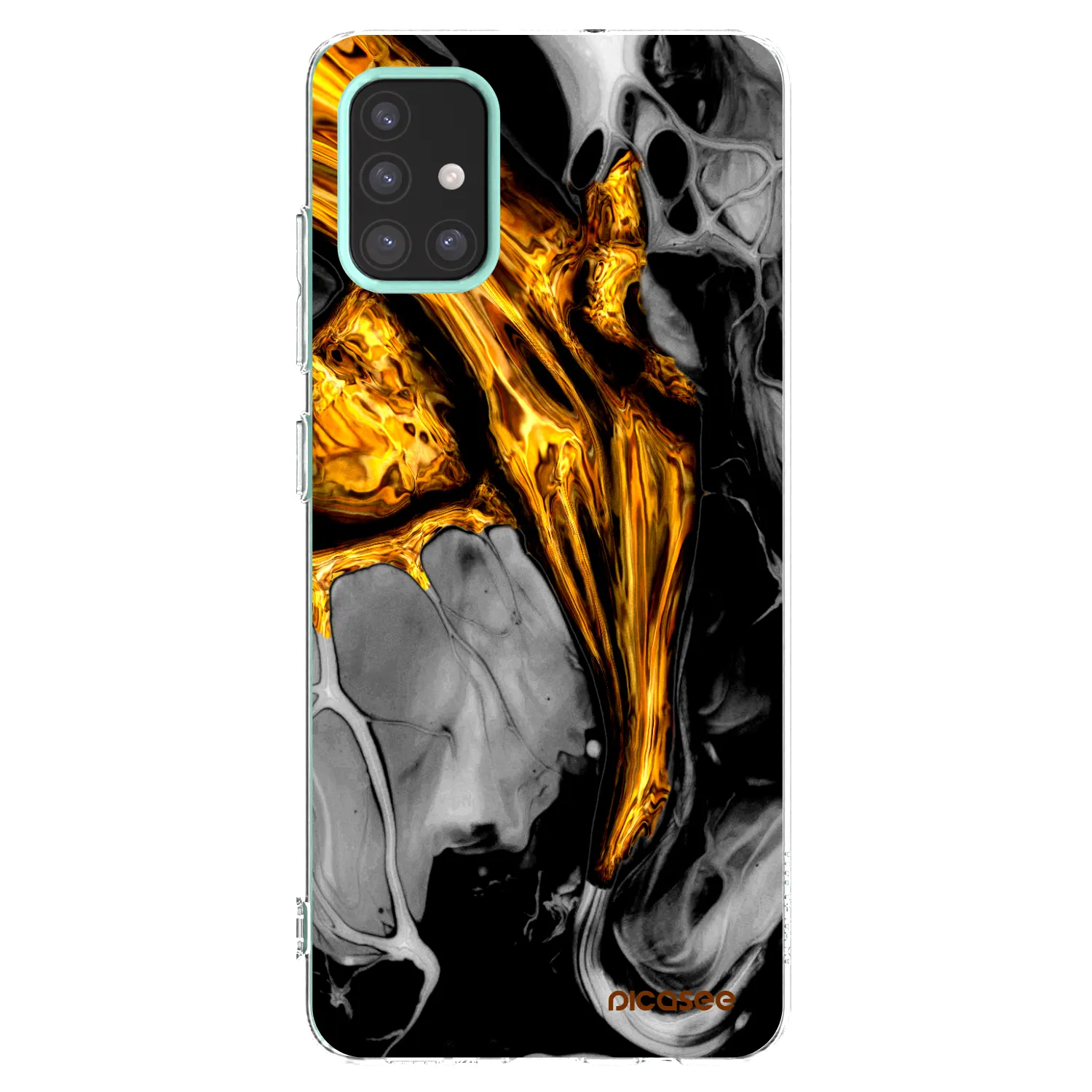 Picasee silikonowe przeźroczyste etui na Samsung Galaxy M31s - Black Gold