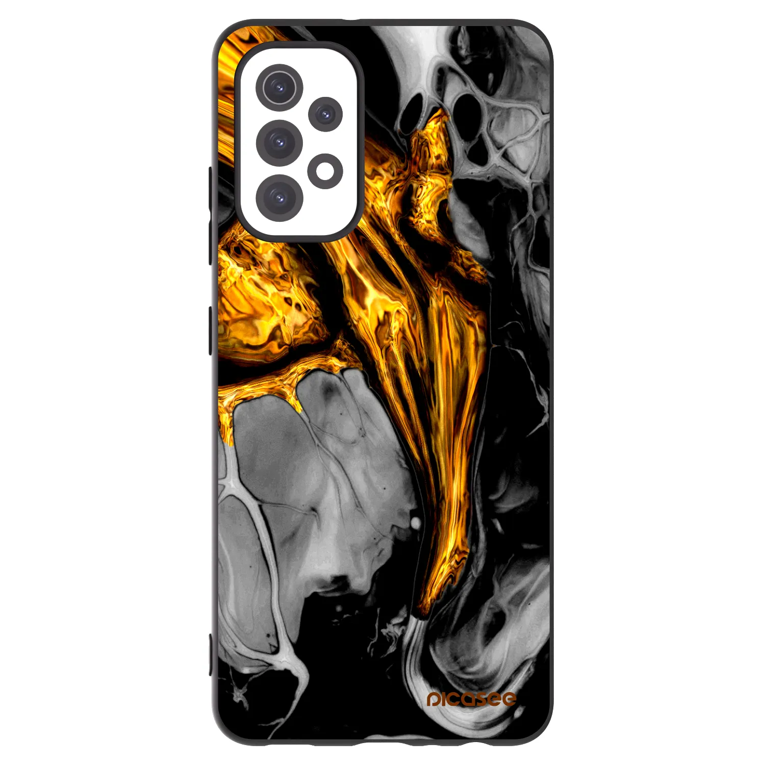 Picasee silikonowe czarne etui na Samsung Galaxy A32 5G A326B - Black Gold