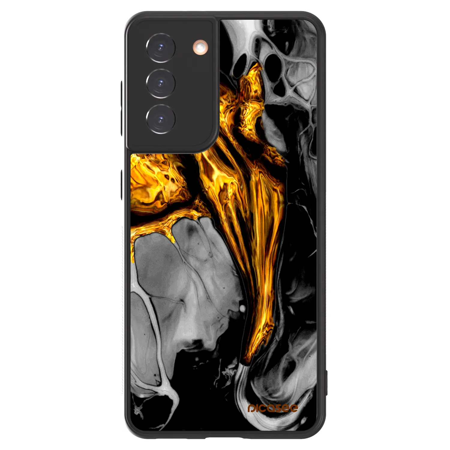 Picasee ULTIMATE CASE na Samsung Galaxy S21 5G G991B - Black Gold
