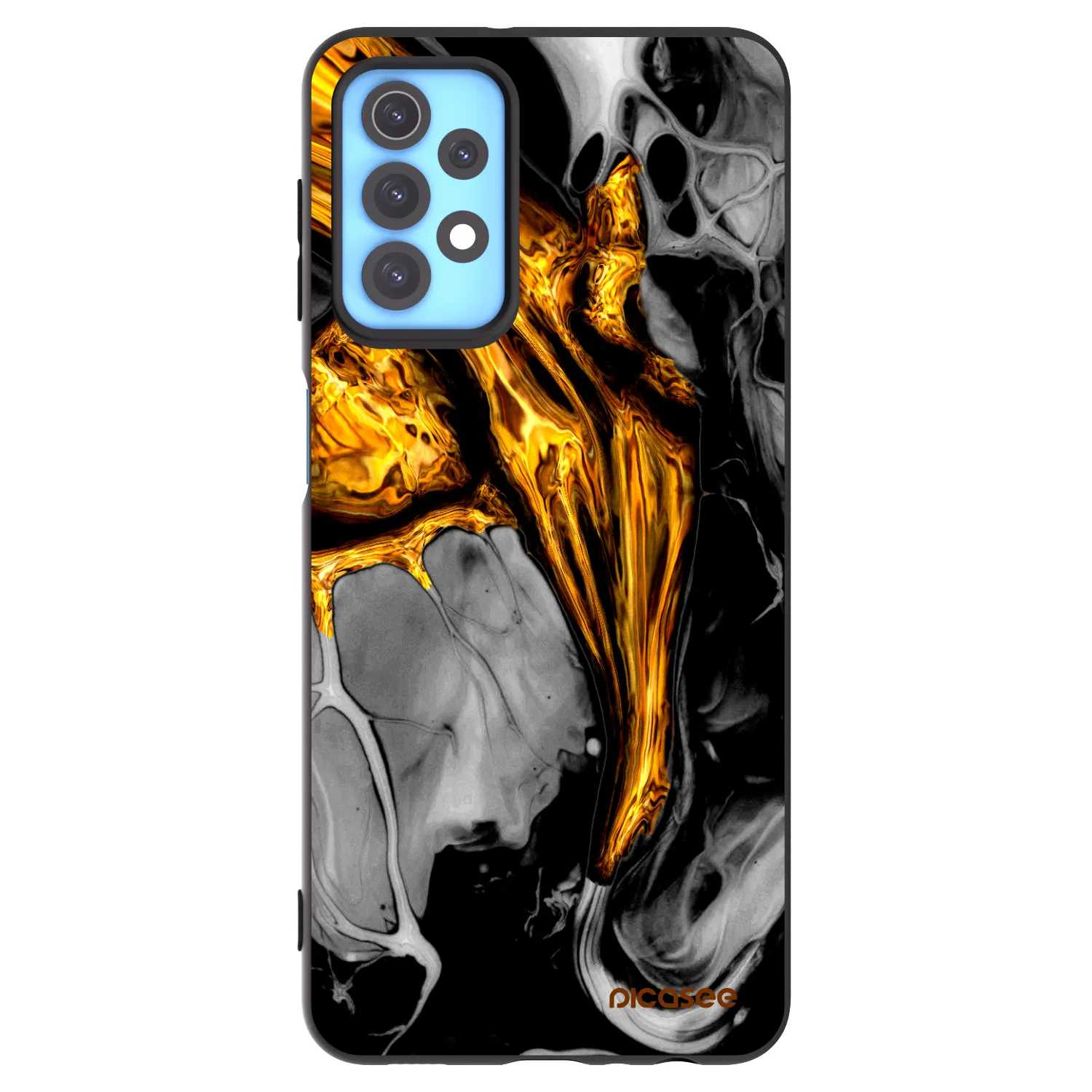 Picasee silikonowe czarne etui na Samsung Galaxy A32 4G SM-A325F - Black Gold