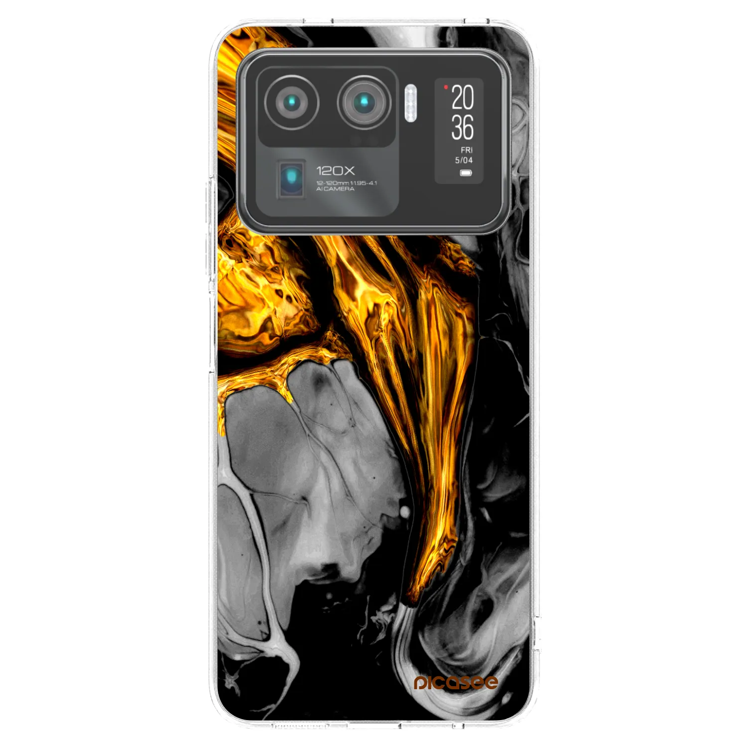 Picasee silikonowe przeźroczyste etui na Xiaomi Mi 11 Ultra - Black Gold