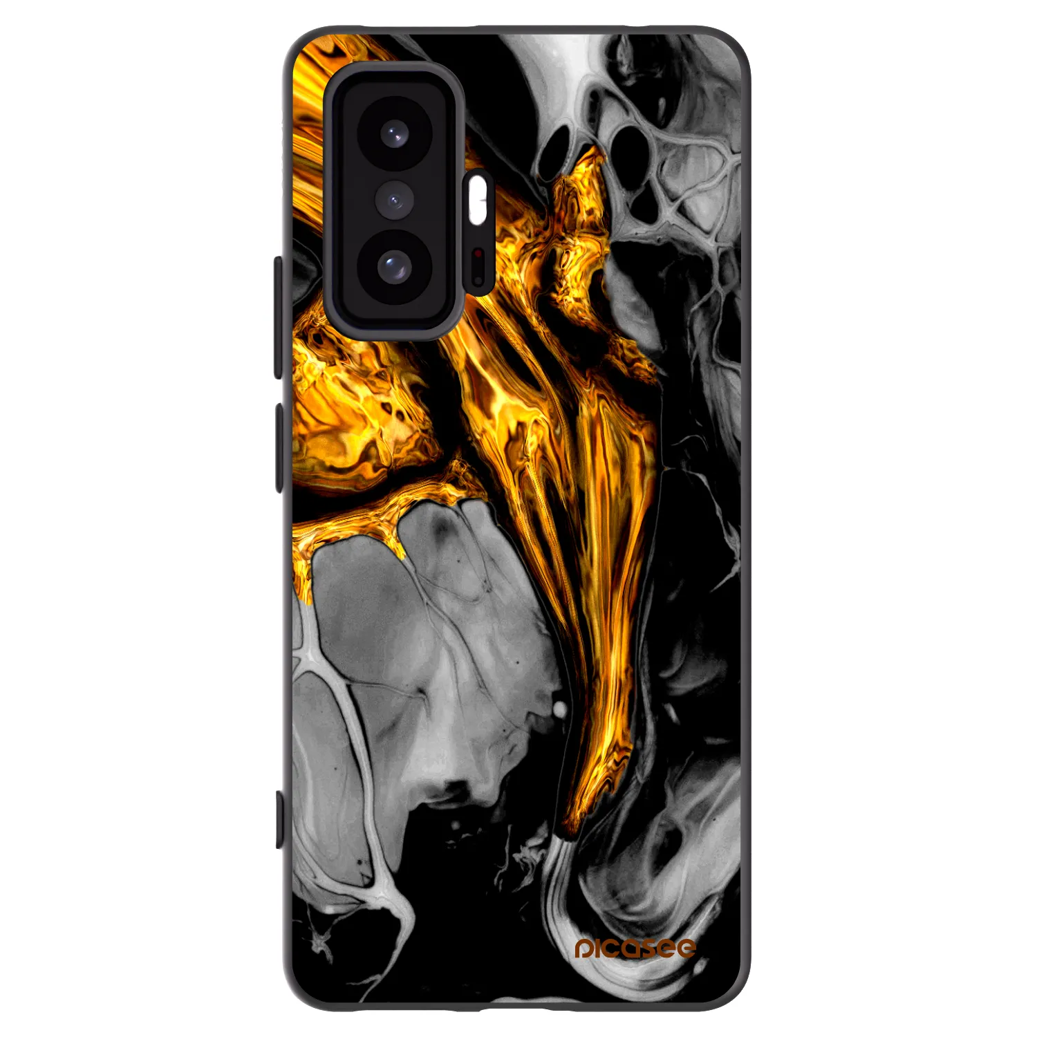 Picasee silikonowe czarne etui na Xiaomi 11T - Black Gold