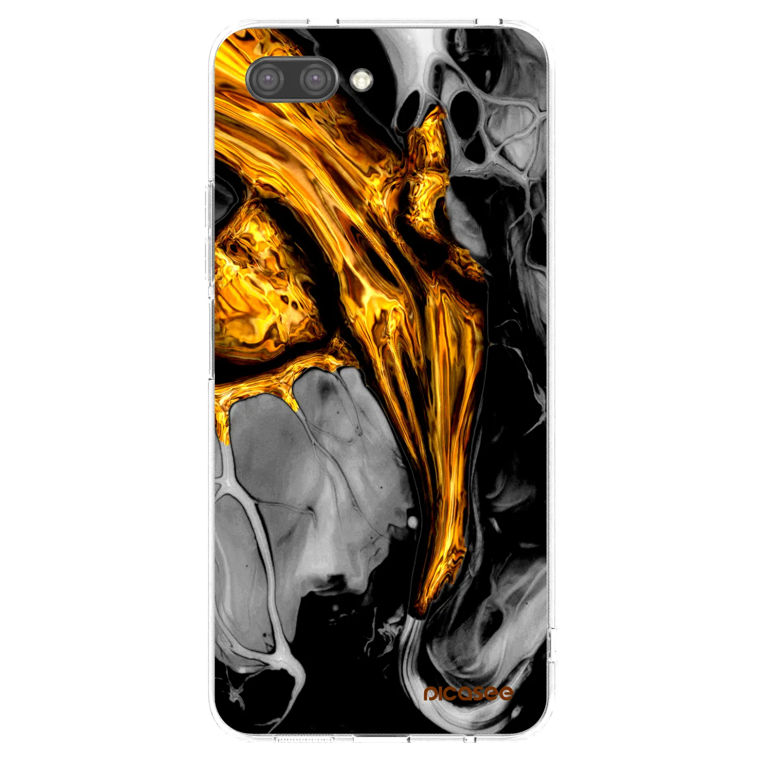 Picasee silikonowe przeźroczyste etui na Honor 10 - Black Gold