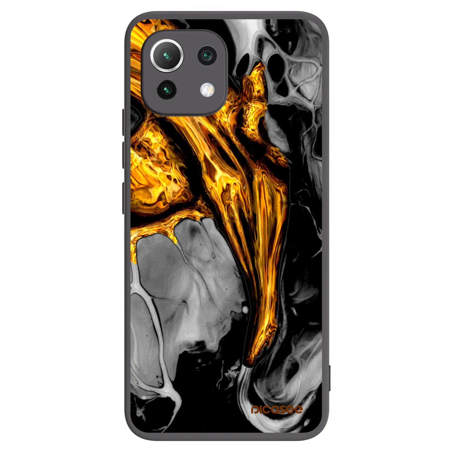 Picasee silikonowe czarne etui na Xiaomi 11 Lite 5G NE - Black Gold