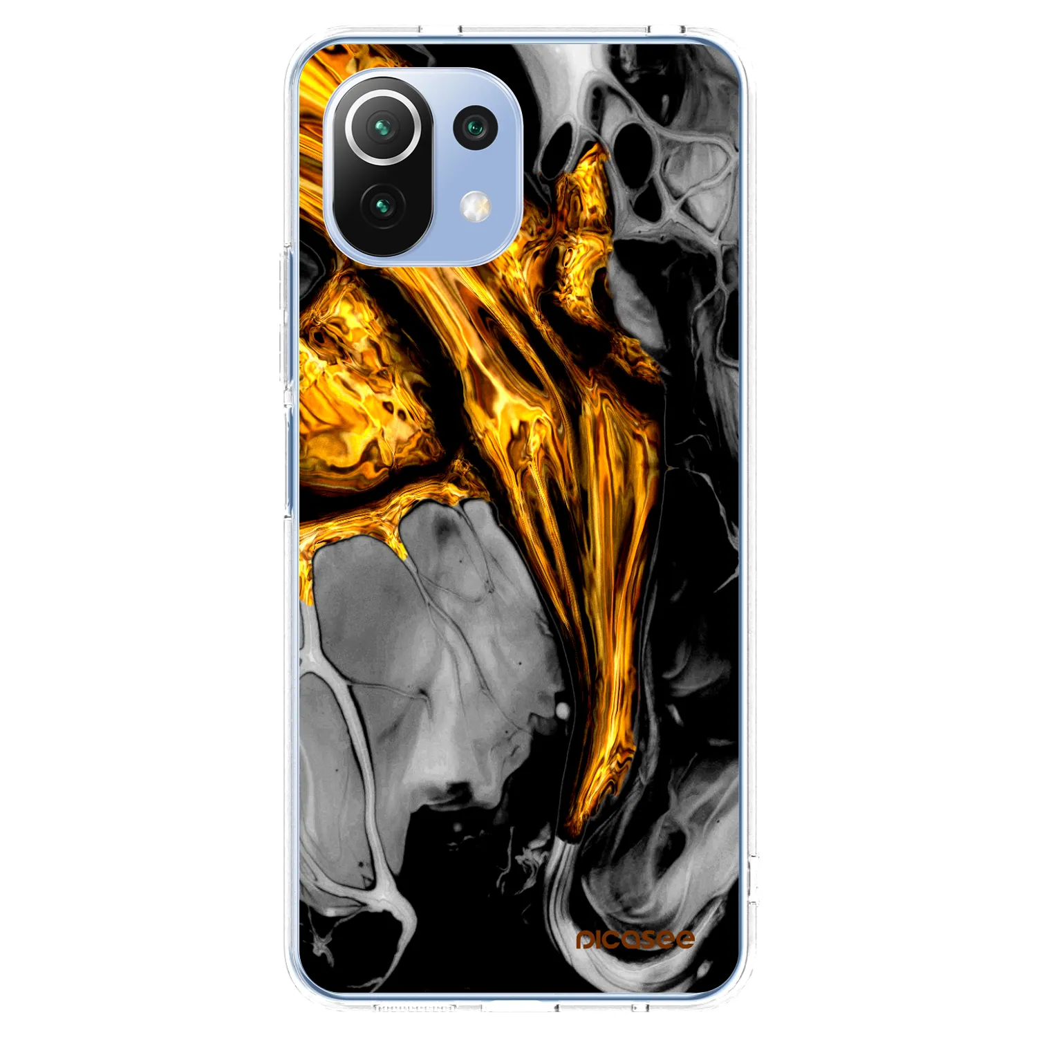 Picasee silikonowe przeźroczyste etui na Xiaomi 11 Lite 5G NE - Black Gold