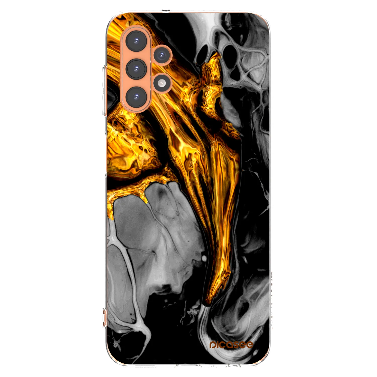 Picasee silikonowe przeźroczyste etui na Samsung Galaxy A13 4G A135 - Black Gold