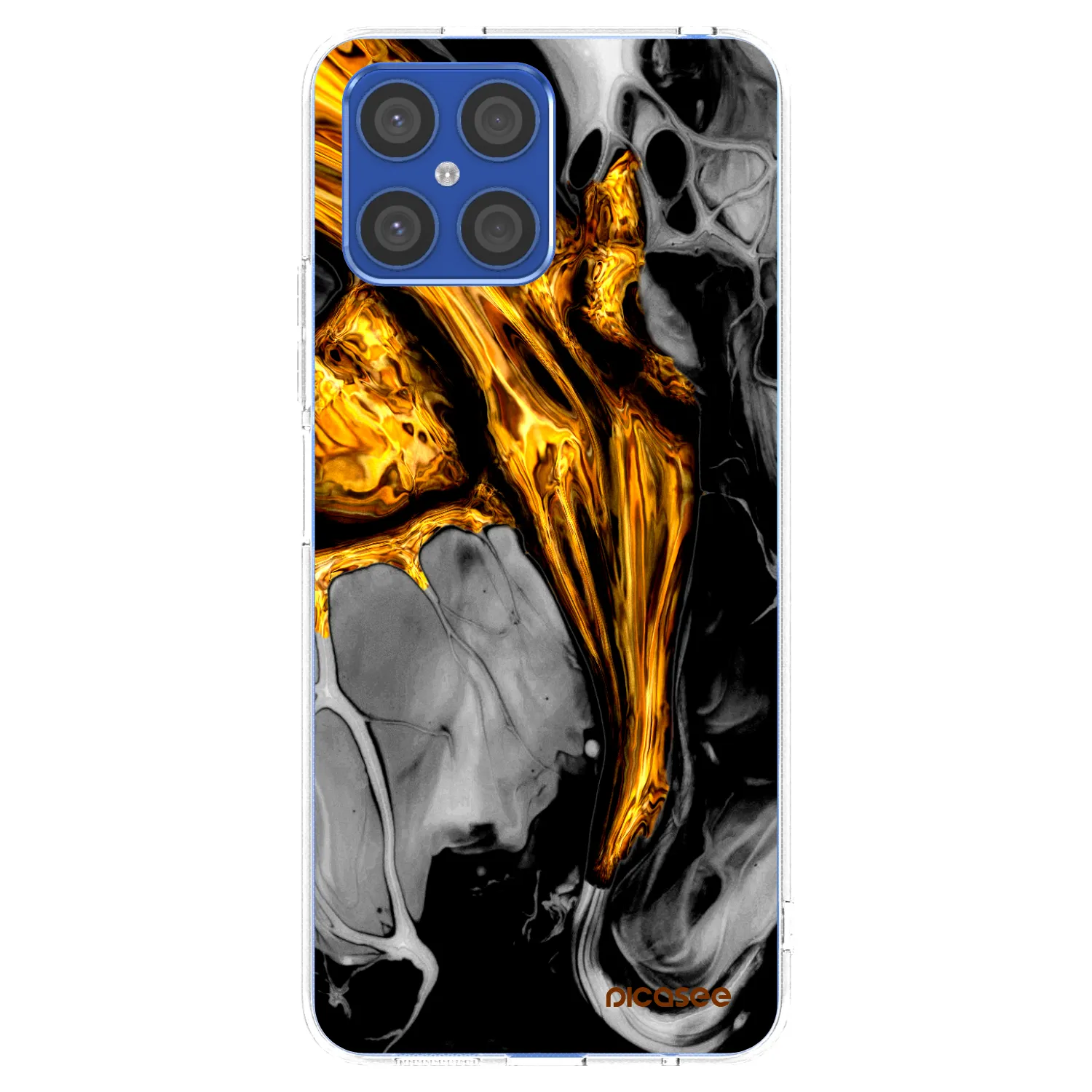 Picasee silikonowe przeźroczyste etui na Honor X8 4G - Black Gold