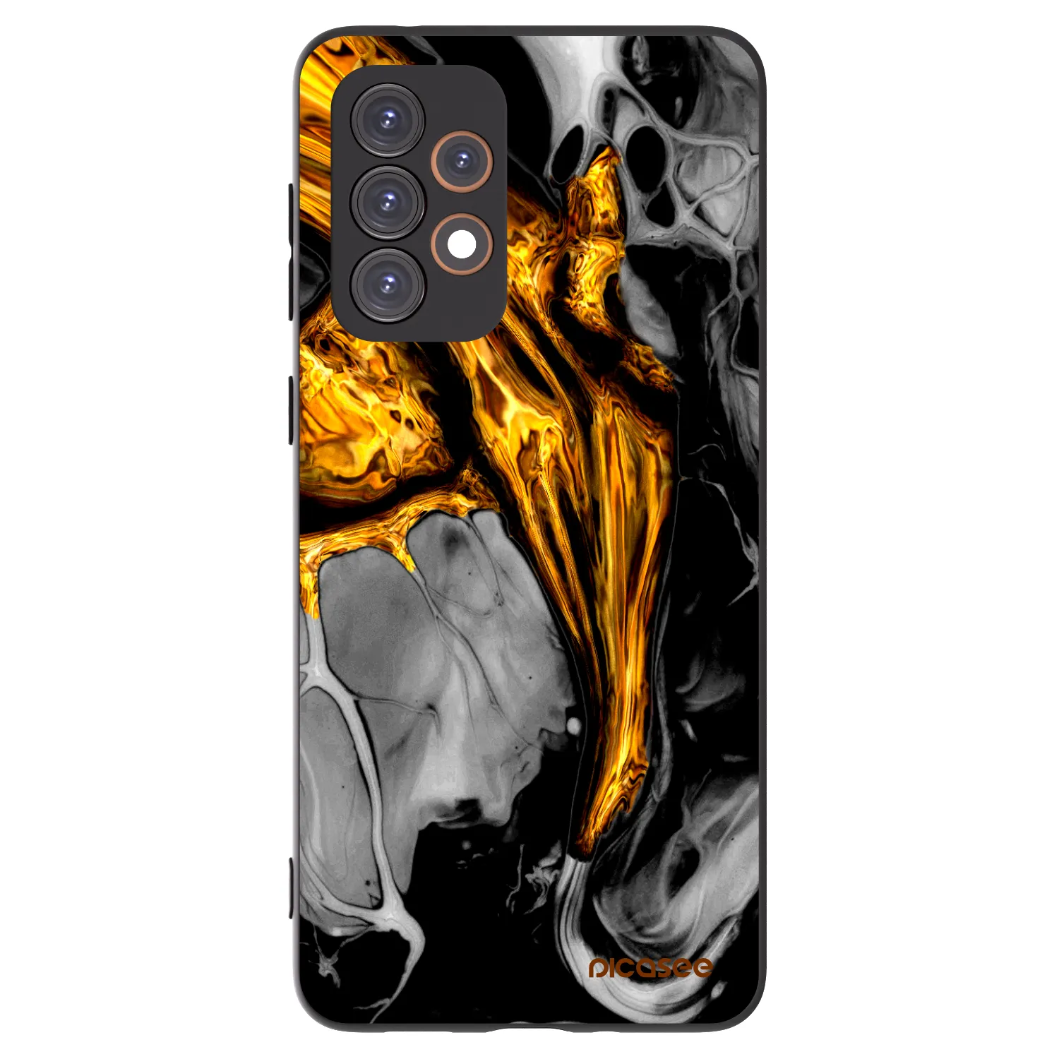 Picasee silikonowe czarne etui na Samsung Galaxy A33 5G A336 - Black Gold