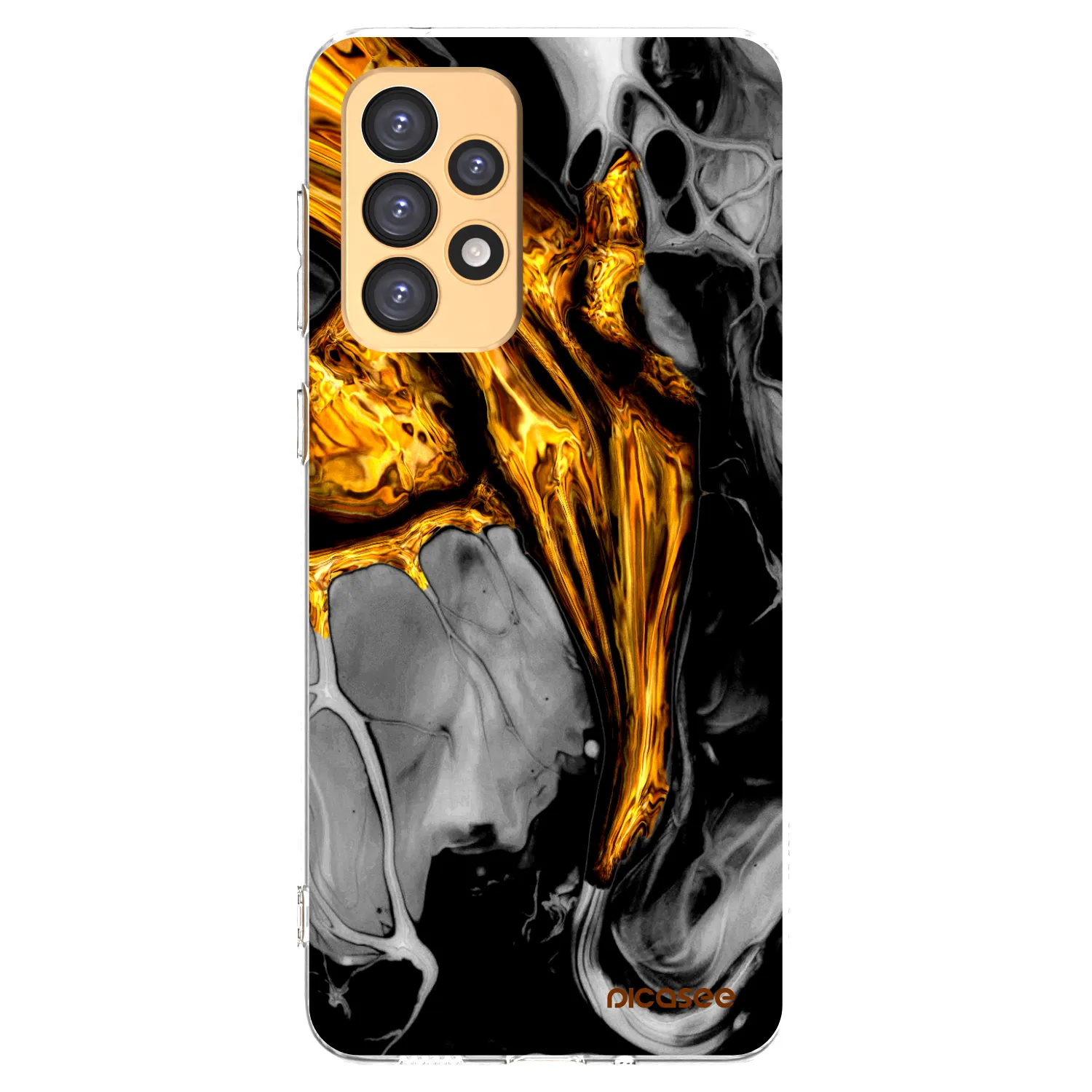 Picasee silikonowe przeźroczyste etui na Samsung Galaxy A33 5G A336 - Black Gold