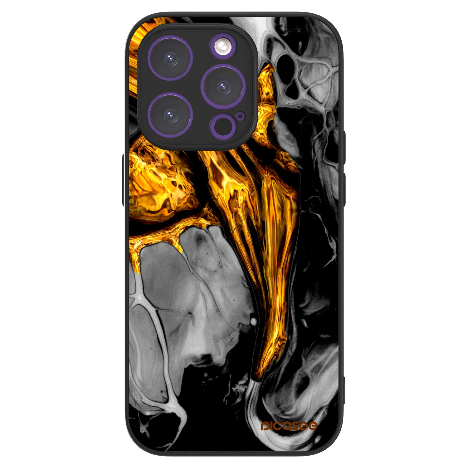 Picasee ULTIMATE CASE MagSafe pro Apple iPhone 14 Pro - Black Gold