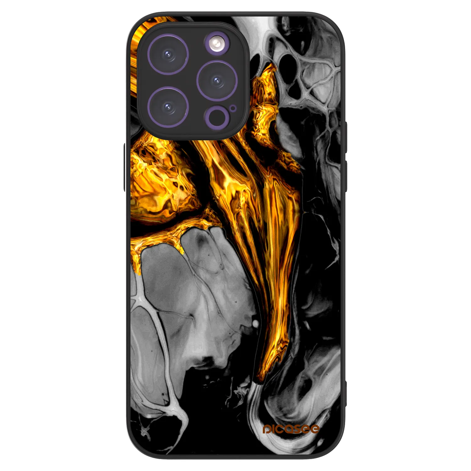 Picasee ULTIMATE CASE MagSafe pro Apple iPhone 14 Pro Max - Black Gold