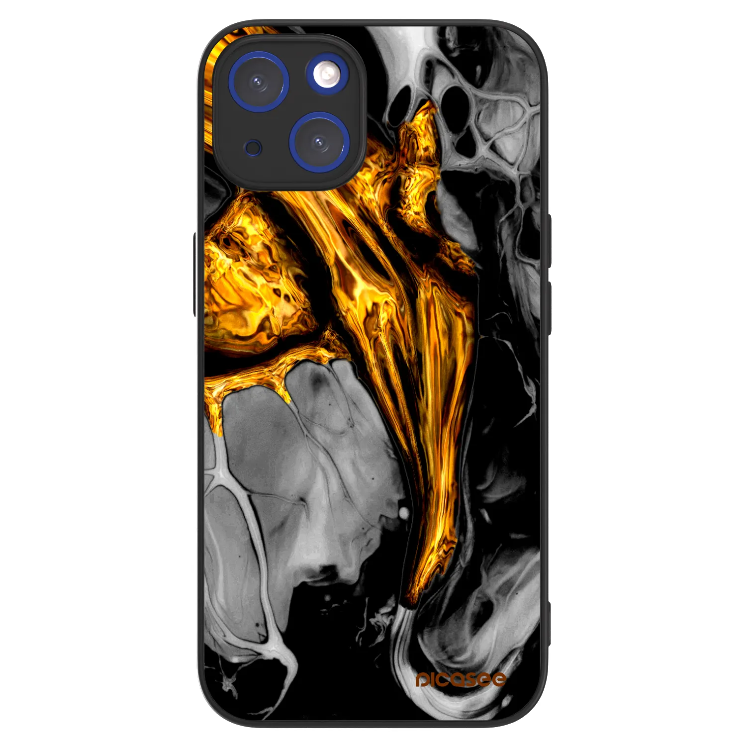 Picasee ULTIMATE CASE MagSafe pro Apple iPhone 14 - Black Gold